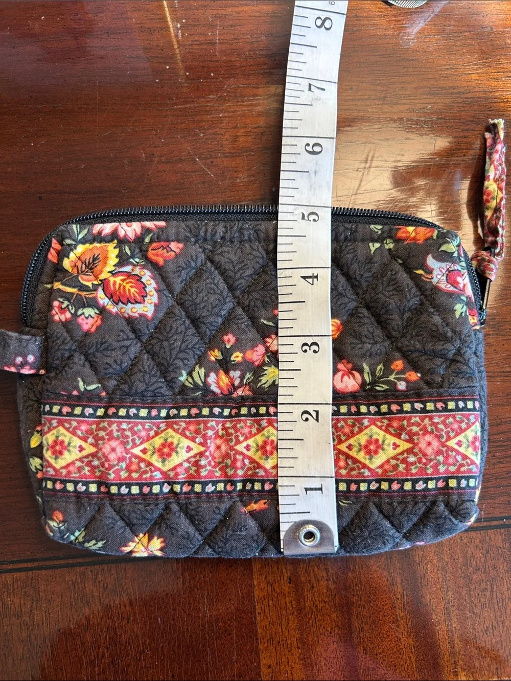 Vera Bradley Chocolat (2003) Small Zipper Pouch, Lined